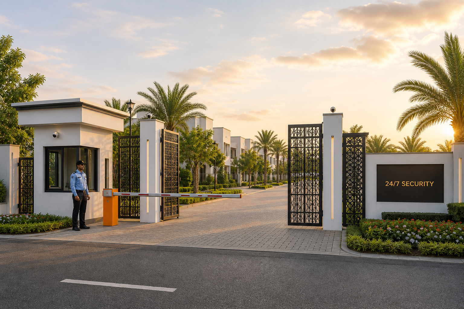 Gated society entrance with security checkpost, Kharar, Mohali