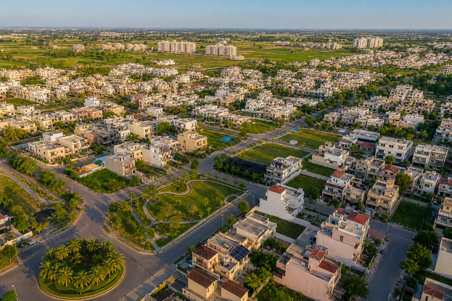Aerial view of Bhago Majra residential township near Kharar, Mohali