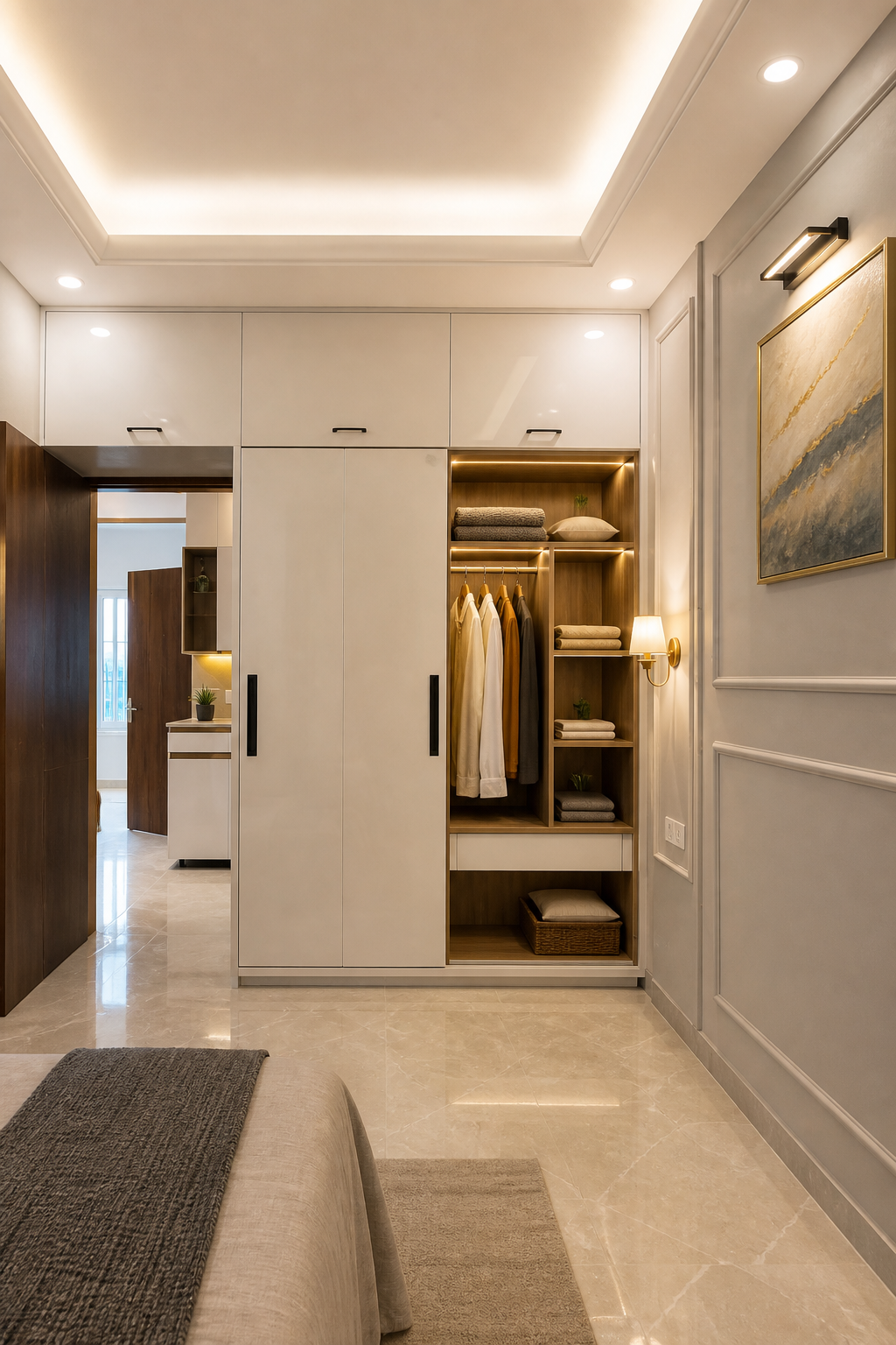 Bedroom with built-in wardrobe at Bhago Majra